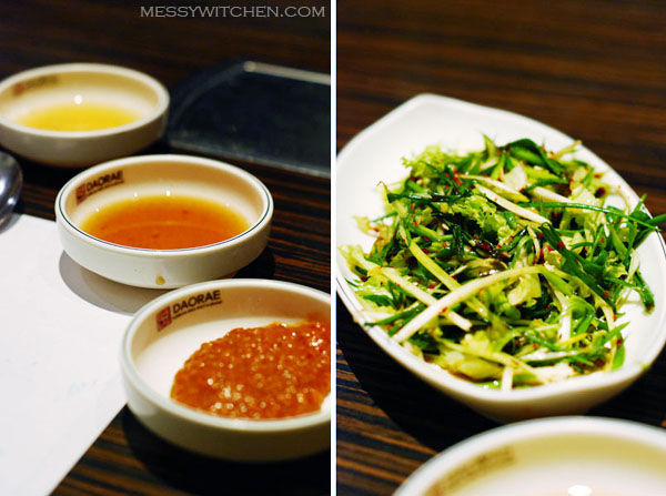 Condiment & Pajori Spring Onion Salad @ Daorae Korean BBQ Restaurant
